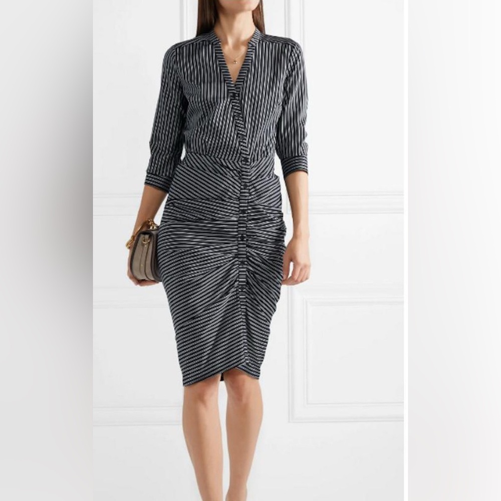 VERONICA BEARD NWT Sadie Shirt Dress M Black/White
